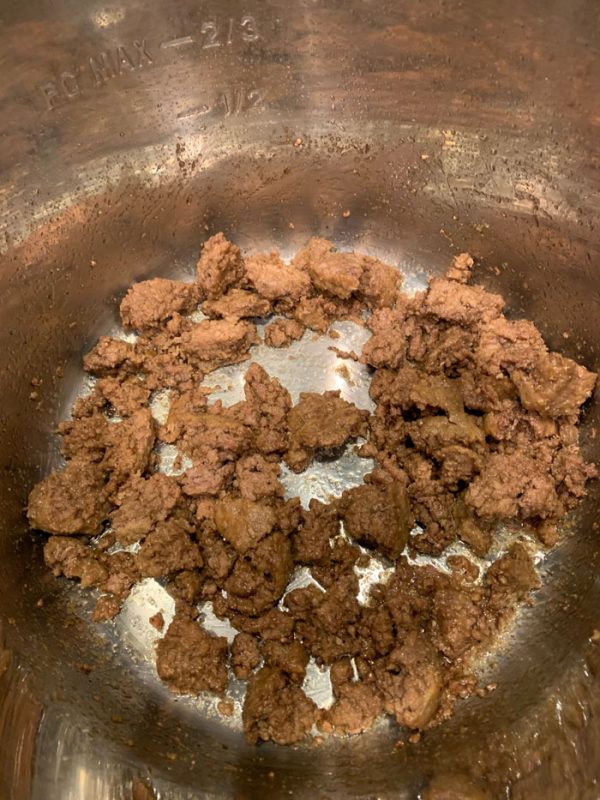 frozen ground beef in the pressure cooker