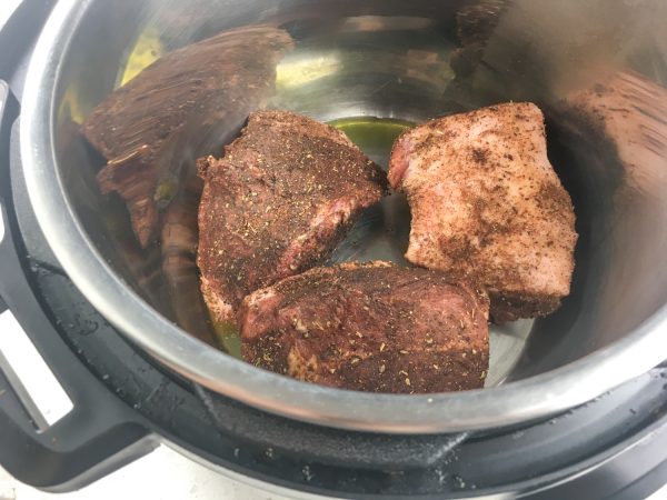 Saute meat