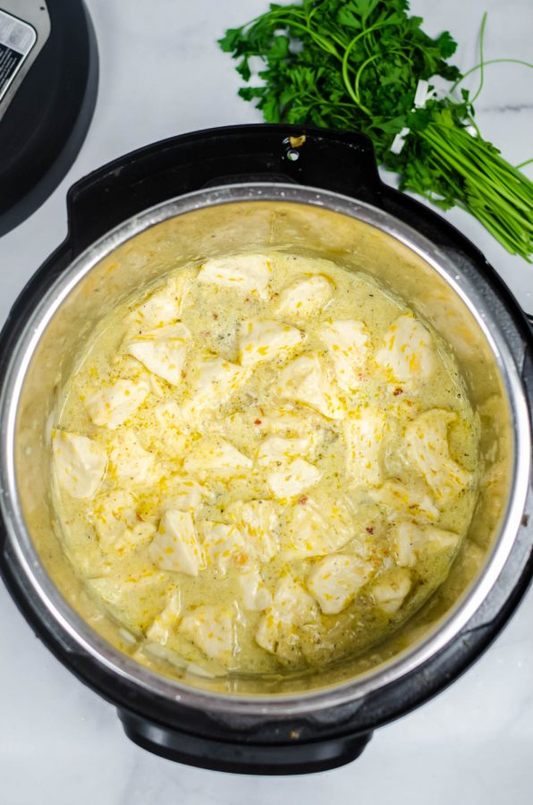 How to make chicken and dumplings in the Instant Pot with biscuits
