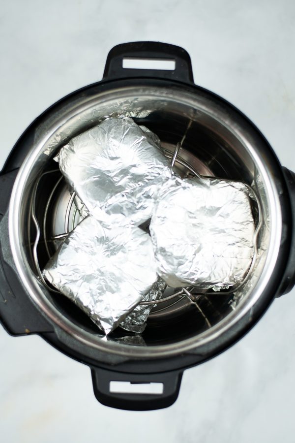 Burgers in tin foil