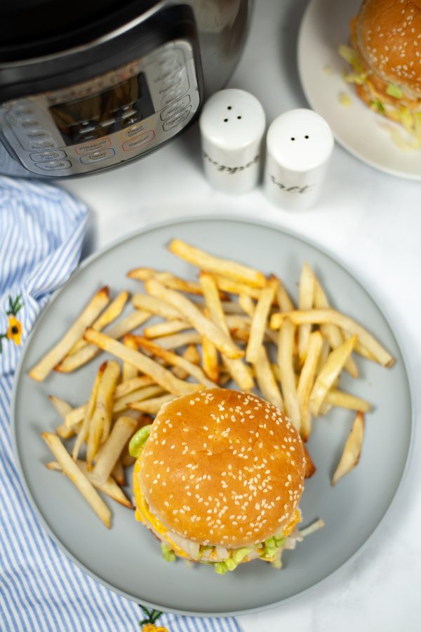 Instant Pot Big Mac burgers and fries