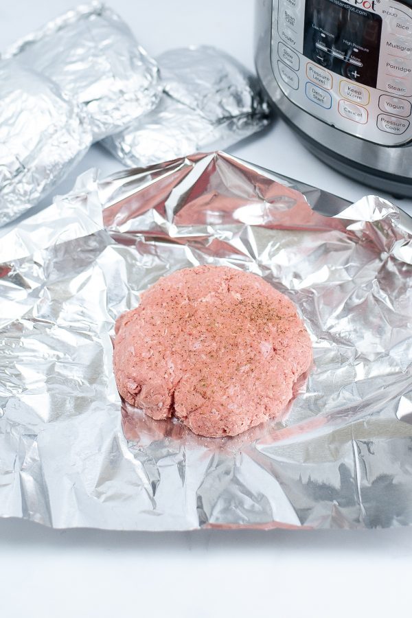Season turkey burgers