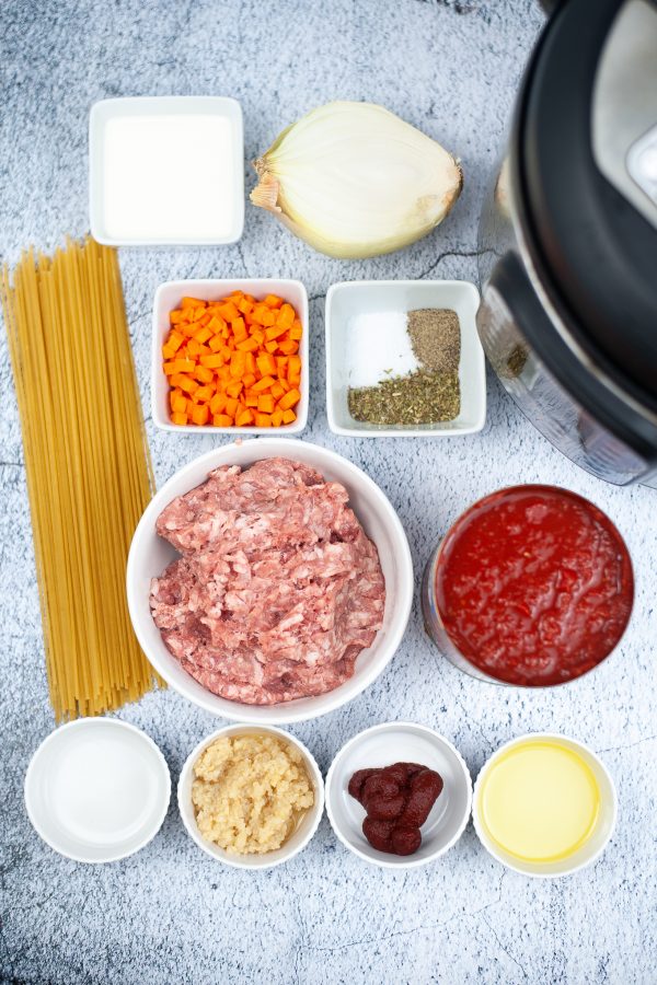Bolognese ingredients